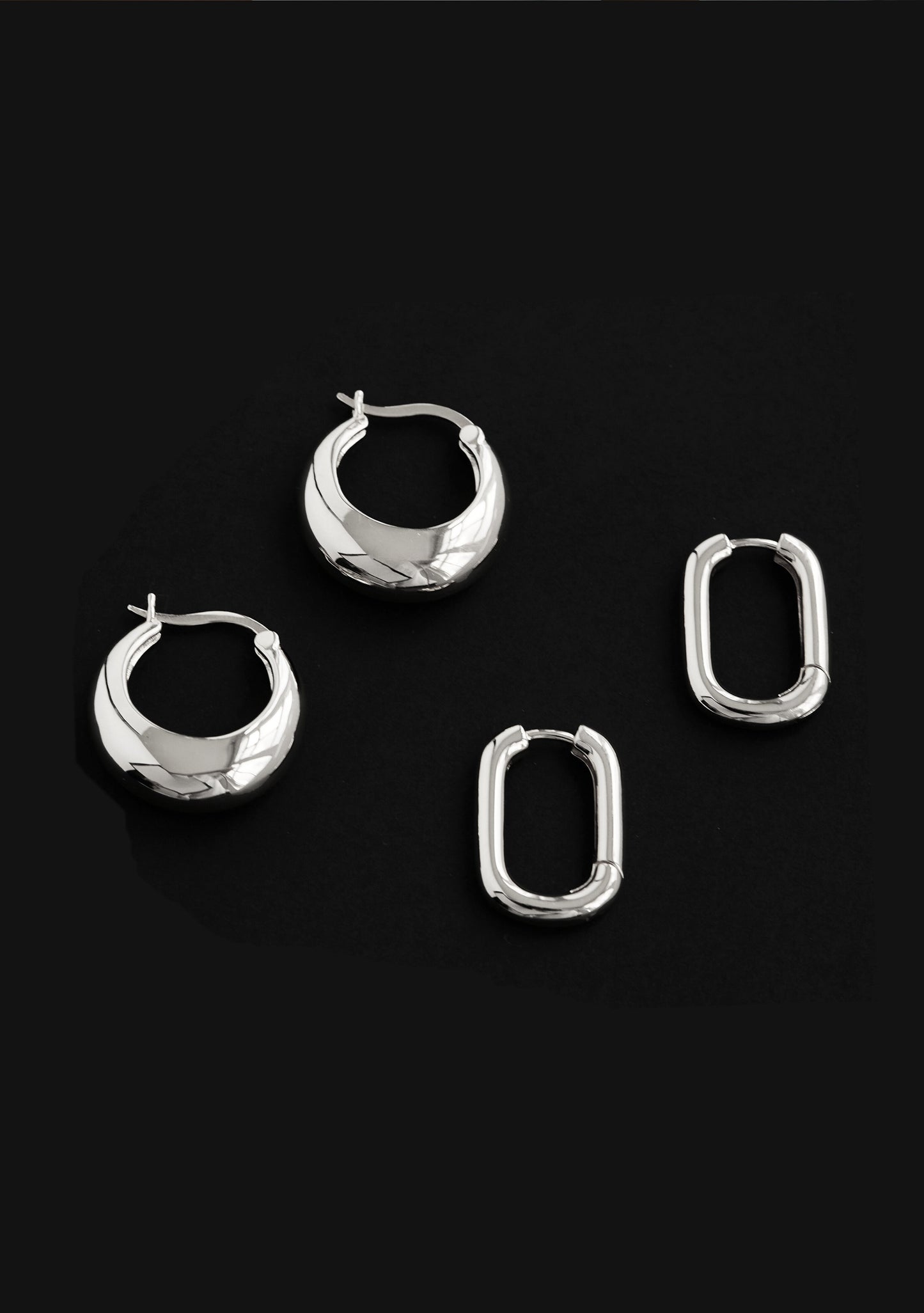 Positano Large Hoops - Silver