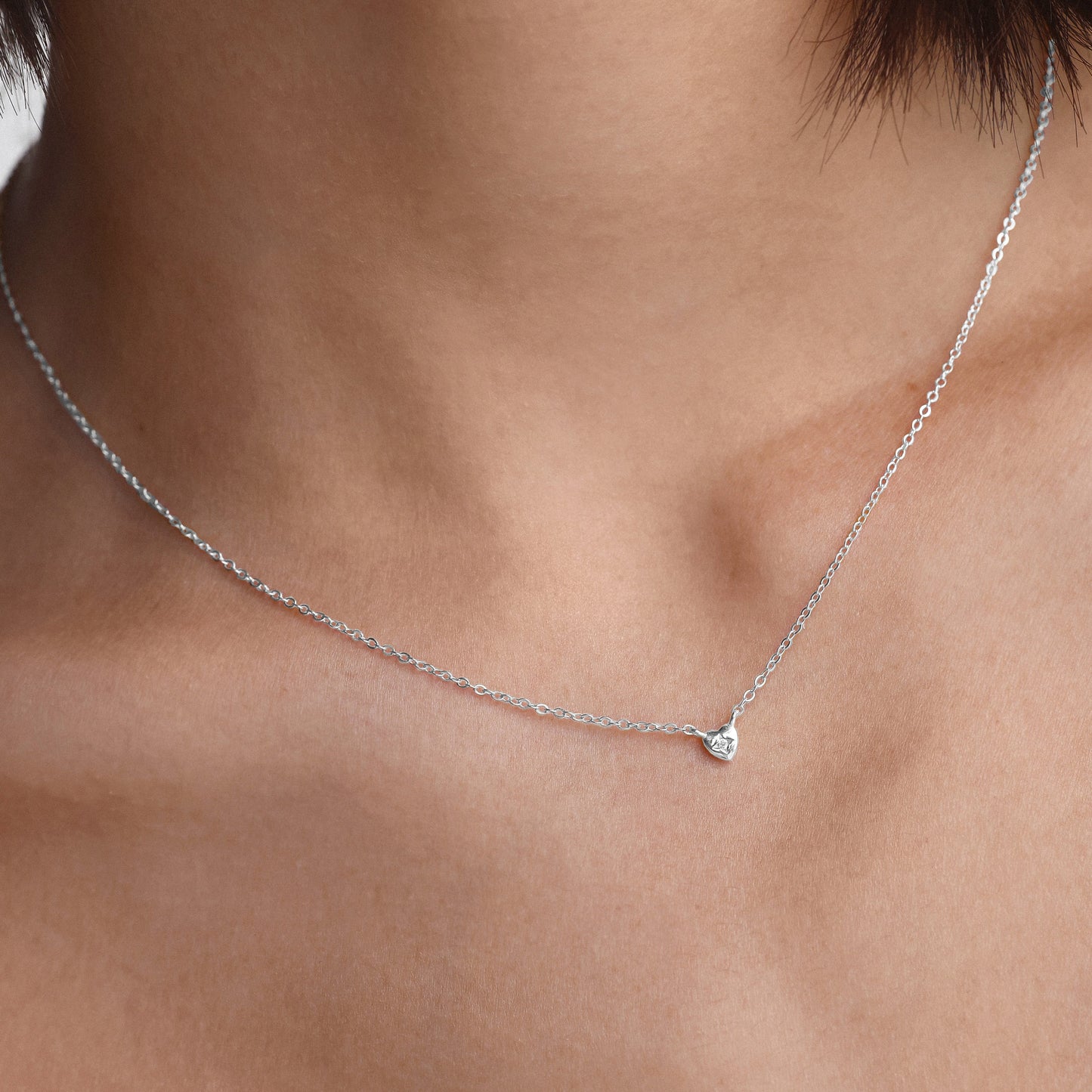 Mini Heart Necklace - Silver