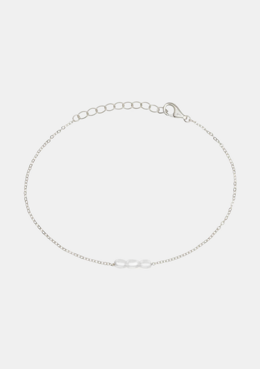 Mini Pearl Bracelet - Silver